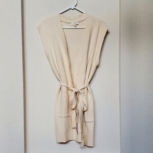 Entro Belted Sleeveless Pocketed Cardigan Sweater.  Size Medium